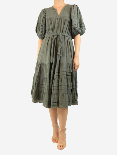 Green belted midi dress - size UK 12 Dresses Zimmermann 