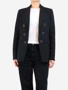 ME+EM Black double-breasted blazer - size UK 10