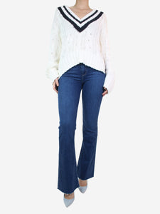 Paige Blue high-rise flare jeans - size UK 8
