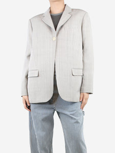 Jacquemus Grey Moyo textured boxy blazer - size UK 8