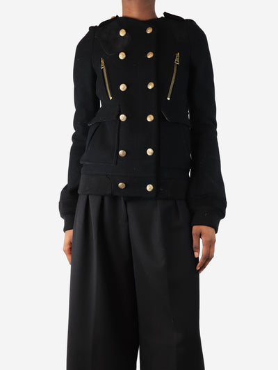 Black double-breasted wool jacket - size UK 8 Coats & Jackets Balenciaga 