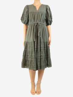 Green belted midi dress - size UK 12 Dresses Zimmermann 