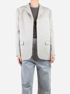 Jacquemus Grey Moyo textured boxy blazer - size UK 8