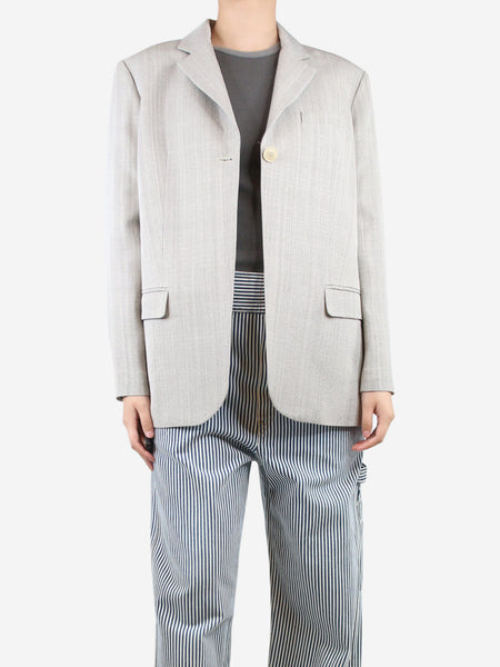 Jacquemus pre-owned grey Moyo textured boxy blazer - size UK