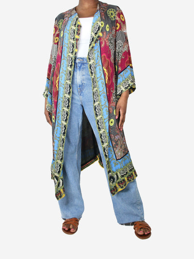 Multicolour silk printed robe - size UK 14 Dresses Etro 