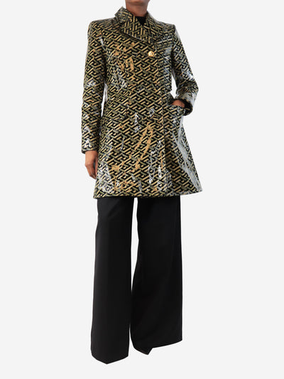 Black vinyl monogram coat - size UK 6 Coats & Jackets Versace 