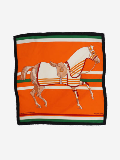 Orange cheval a la couverture square scarf - size S Scarves Hermes 