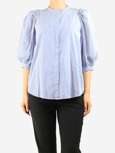 Blue and white striped blouse - size UK 12 product image