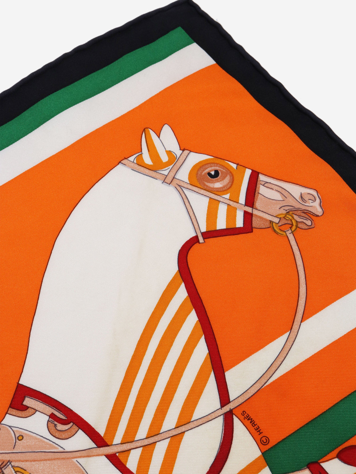 Orange cheval a la couverture square scarf - size S Scarves Hermes 