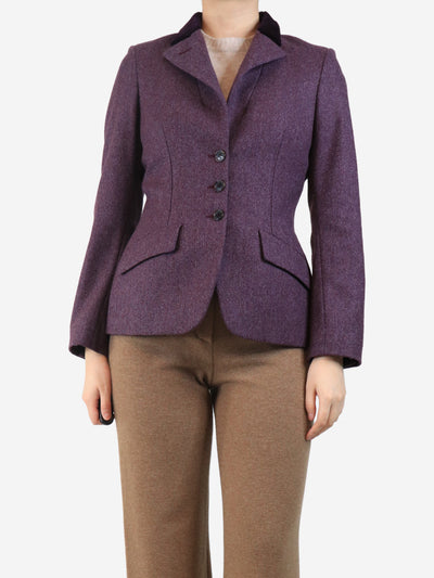 Purple Herringbone wool jacket - size UK 10 Coats & Jackets Alexander McQueen 