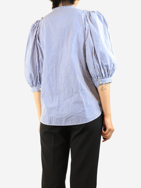 Blue and white striped blouse - size UK 12 alternate image