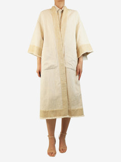 Cream oversized kimono jacket - size UK 6 Coats & Jackets Eleventy 