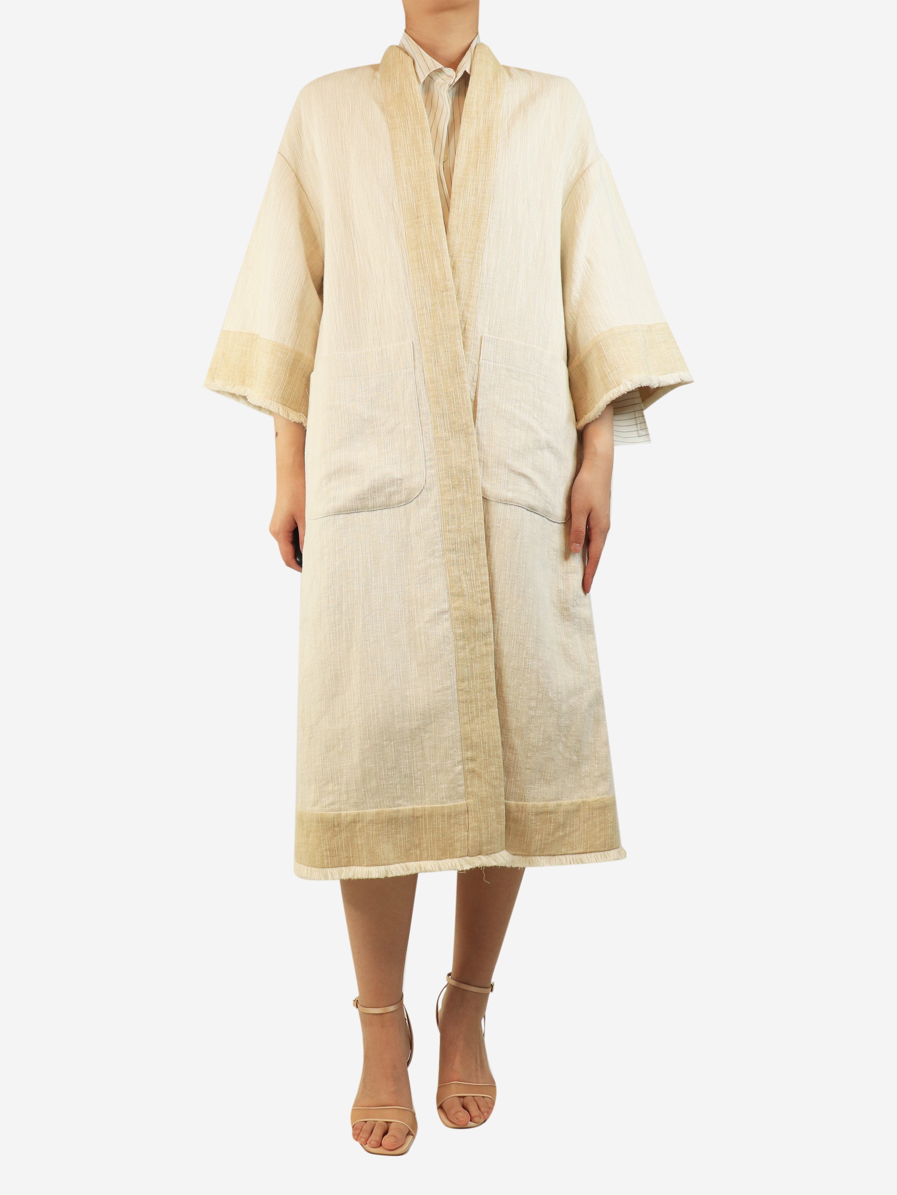 Cream oversized kimono jacket - size UK 6 Coats & Jackets Eleventy 