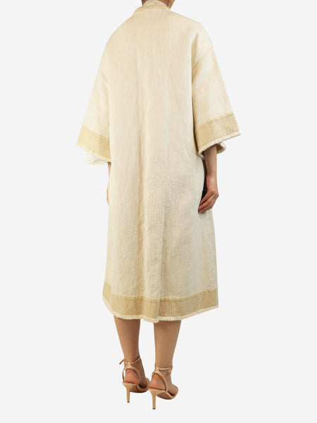 Cream oversized kimono jacket - size UK 6 alternate image