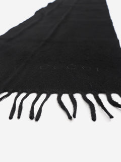 Black cashmere fringed scarf Scarves Gucci 