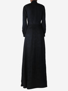Duro Olowu Black pleated maxi shirt dress - size UK 8