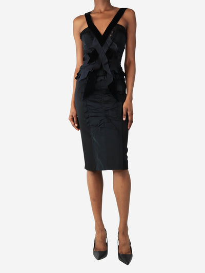 Black ruffled midi dress - size UK 8 Dresses Nina Ricci 