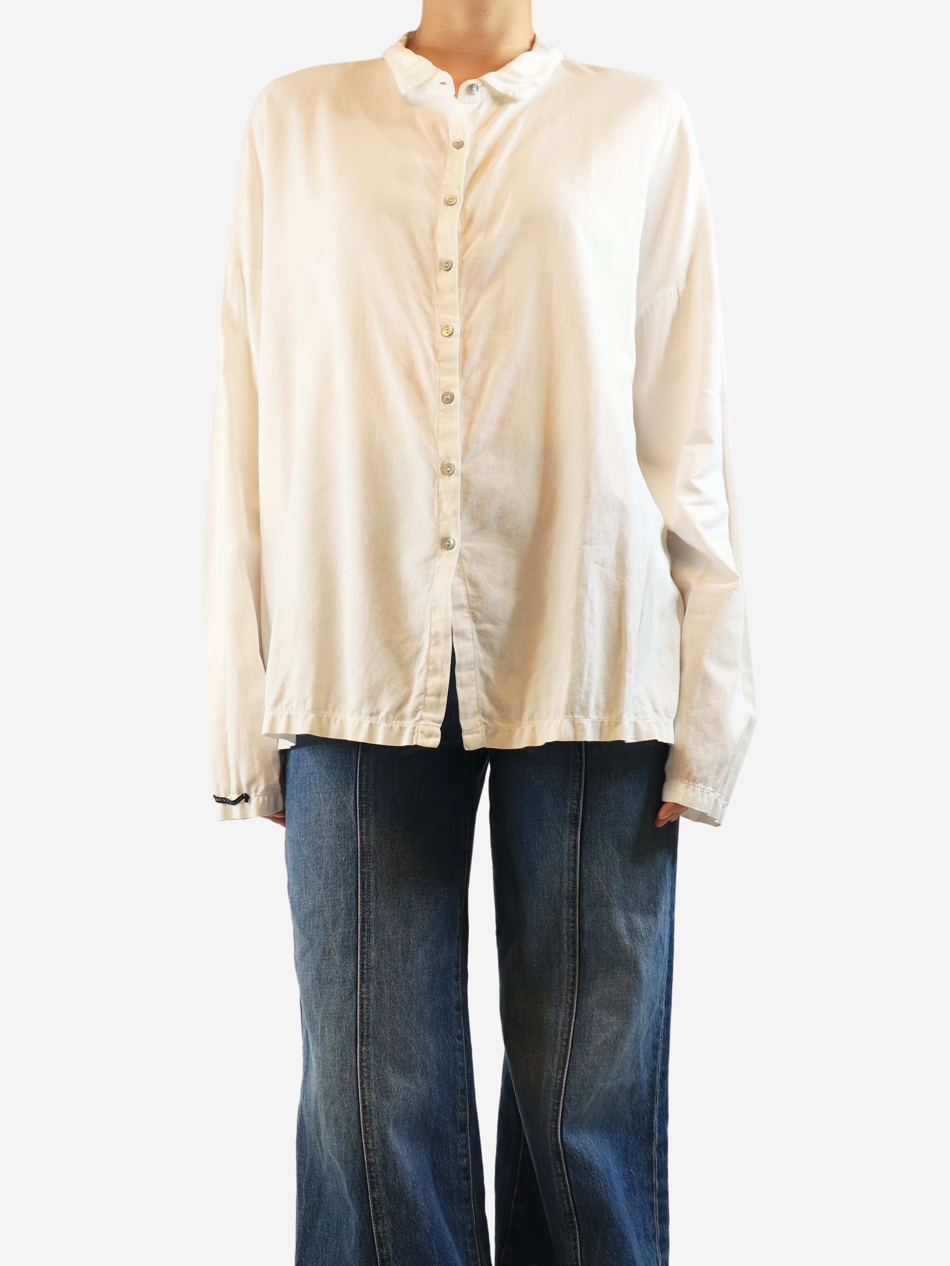 White cotton-blend shirt - size L Tops Album Di Famiglia 