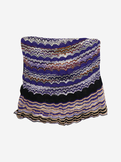 Purple zig-zag striped scarf
