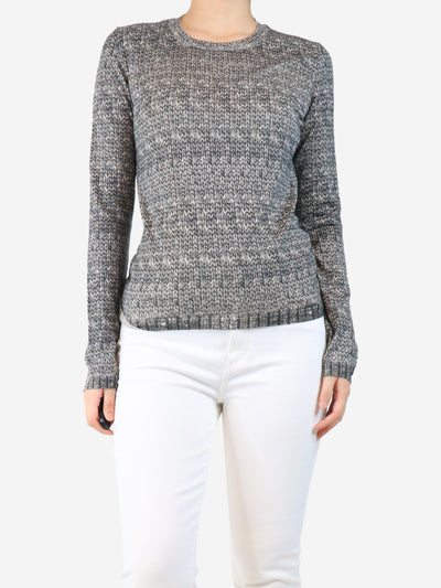 Grey printed knit top - size UK 14 Tops Bottega Veneta 
