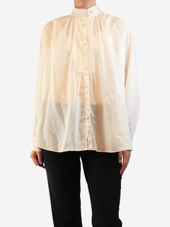 Cream sheer cotton-blend blouse - size UK 10 Tops Forte Forte 
