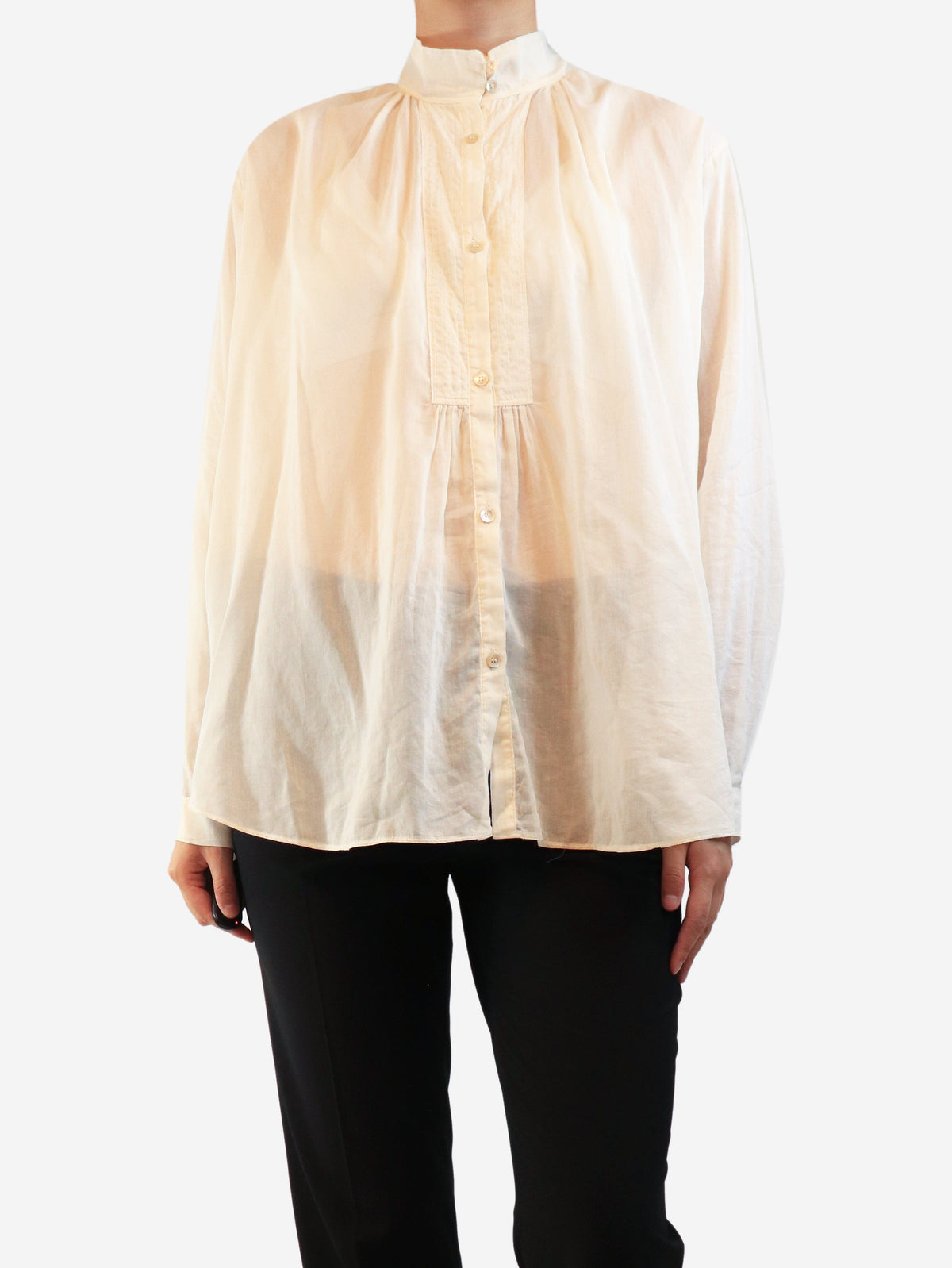 Cream sheer cotton-blend blouse - size UK 10 Tops Forte Forte 