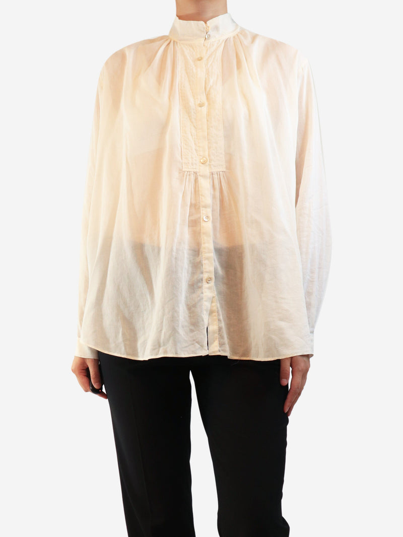 Cream sheer cotton-blend blouse - size UK 10 Tops Forte Forte 