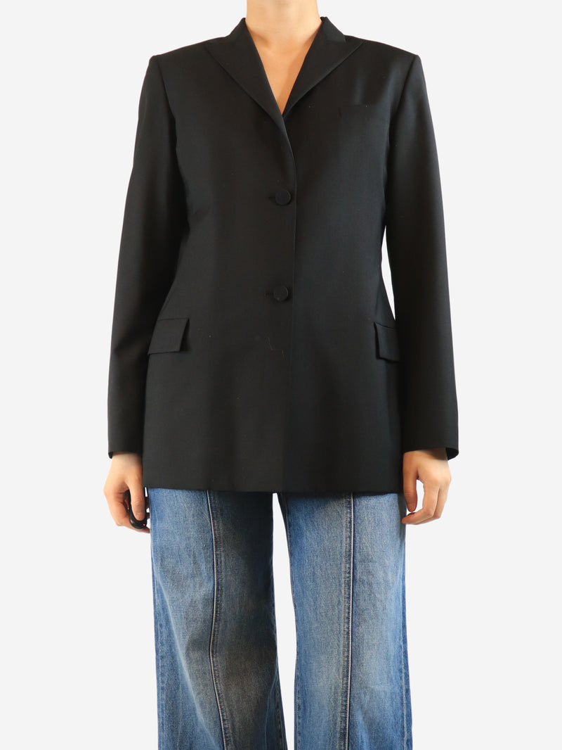 Black silk blazer - size UK 12