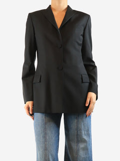 Black silk blazer - size UK 12
