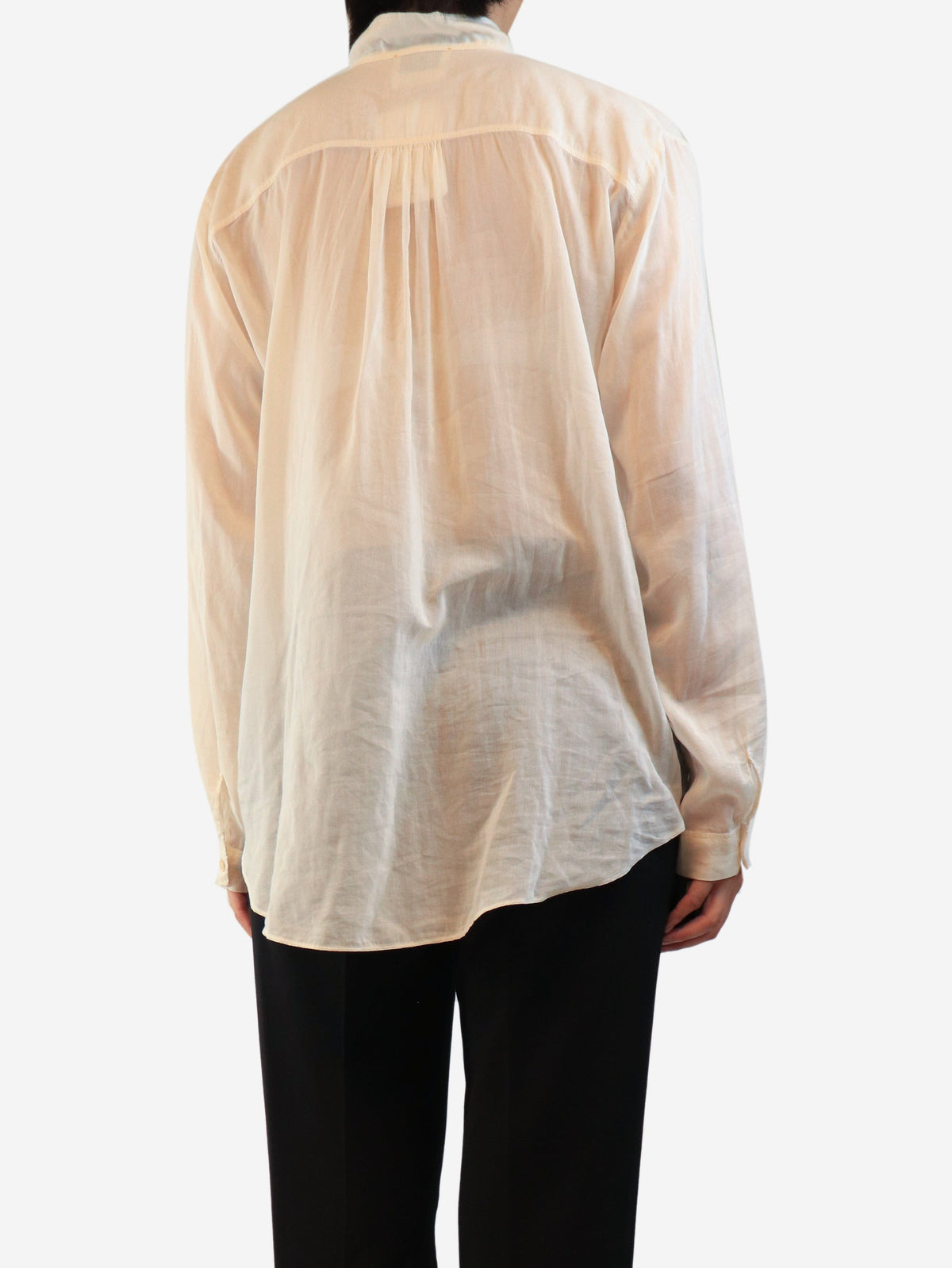 Cream sheer cotton-blend blouse - size UK 10 Tops Forte Forte 