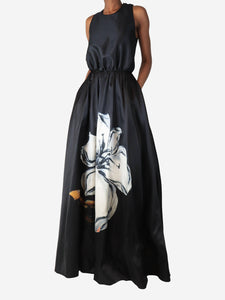 Rochas Black sleeveless maxi dress - size UK 8