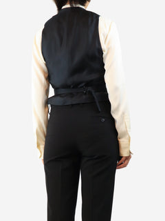 Black tux waistcoat - size UK 8