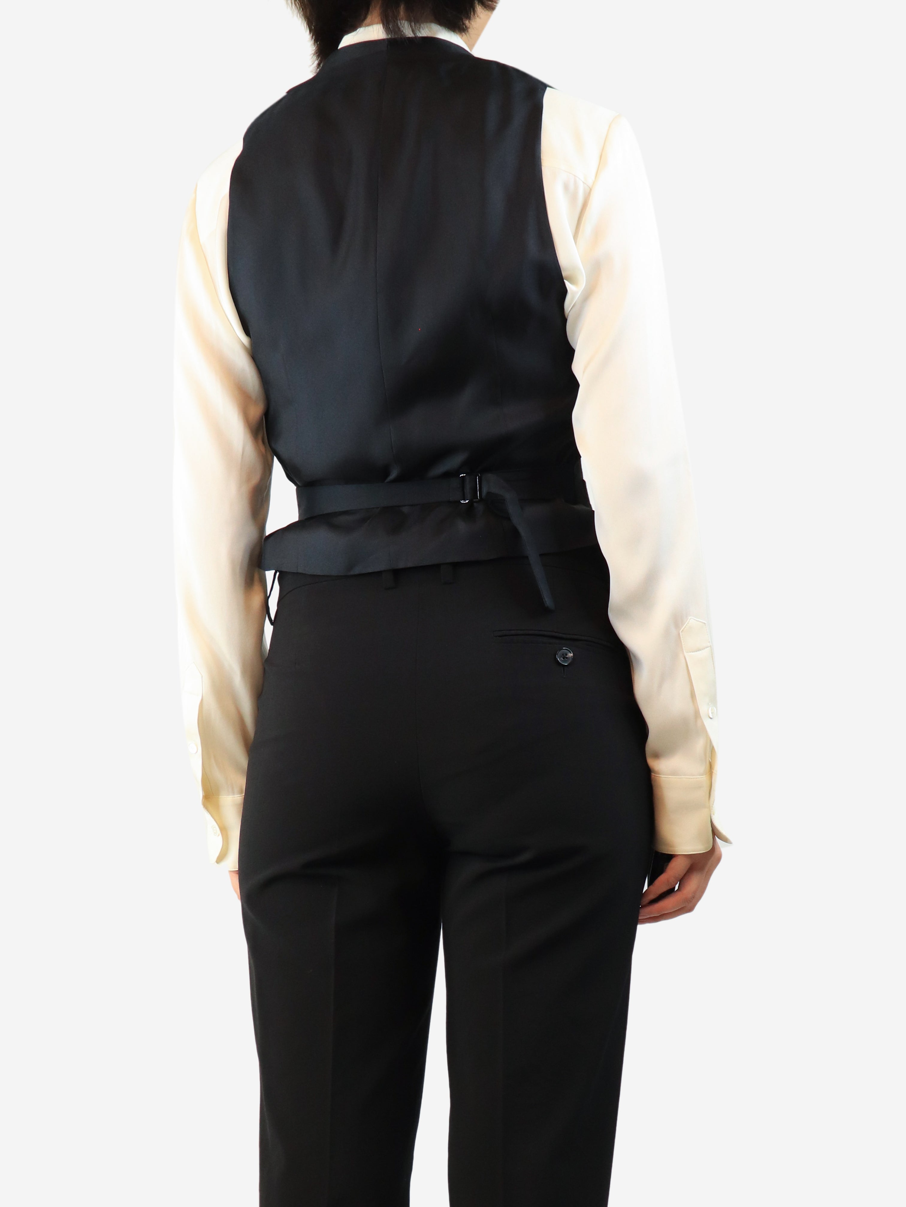 Black tux waistcoat - size UK 8