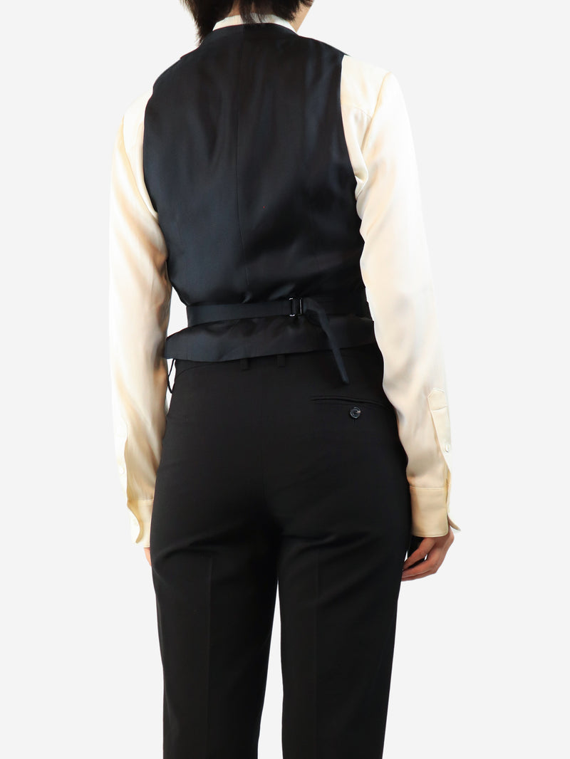 Black tux waistcoat - size UK 8