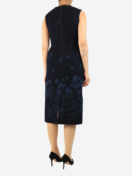 Blue Elena floral denim midi dress - size UK 10 alternate image