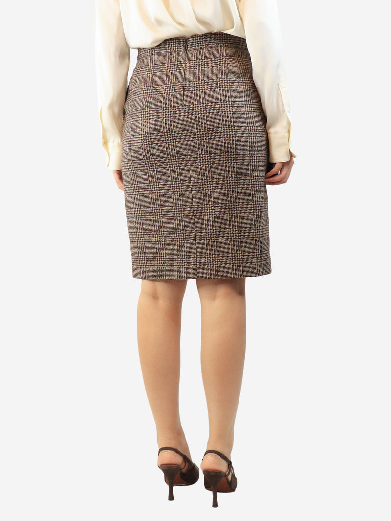 Brown houndstooth skirt - size UK 10 Skirts Luisa Spagnoli 