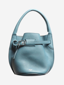 Celine Blue buckled bucket top handle bag - size