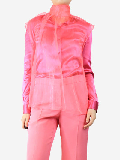 Neon pink silk sleeveless blouse - size UK 8 Tops Prada 