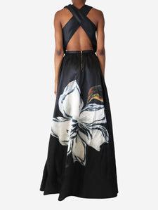 Rochas Black sleeveless maxi dress - size UK 8