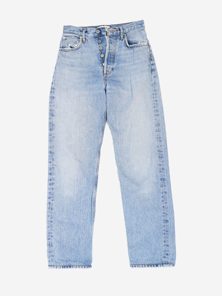 Blue lightwash high waist jeans - size UK 4 product image