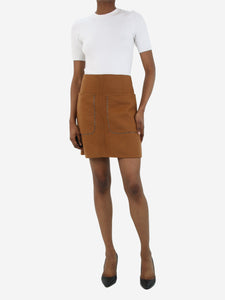 No.21 Brown wool blend pocket skirt - size IT 38