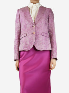 Etro Purple organza patterned blazer - size UK 12