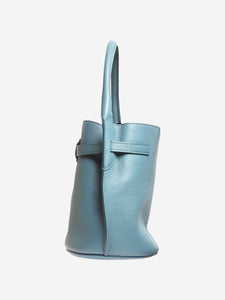 Celine Blue buckled bucket top handle bag - size