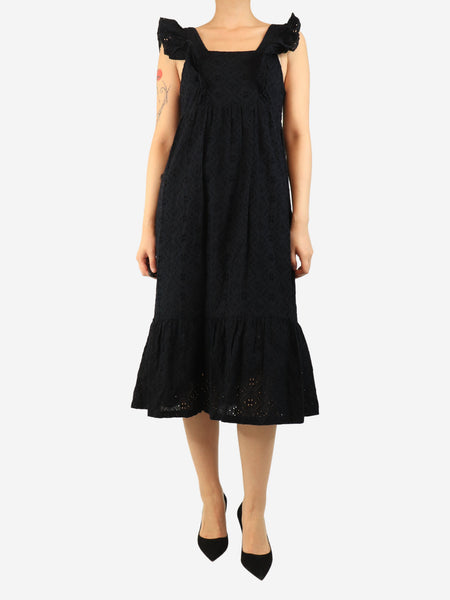 Black broderie midi dress - size M product image