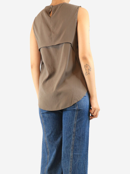 Brown silk tank top - size S alternate image