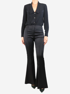 Acne Studios Black satin trousers - size UK 10