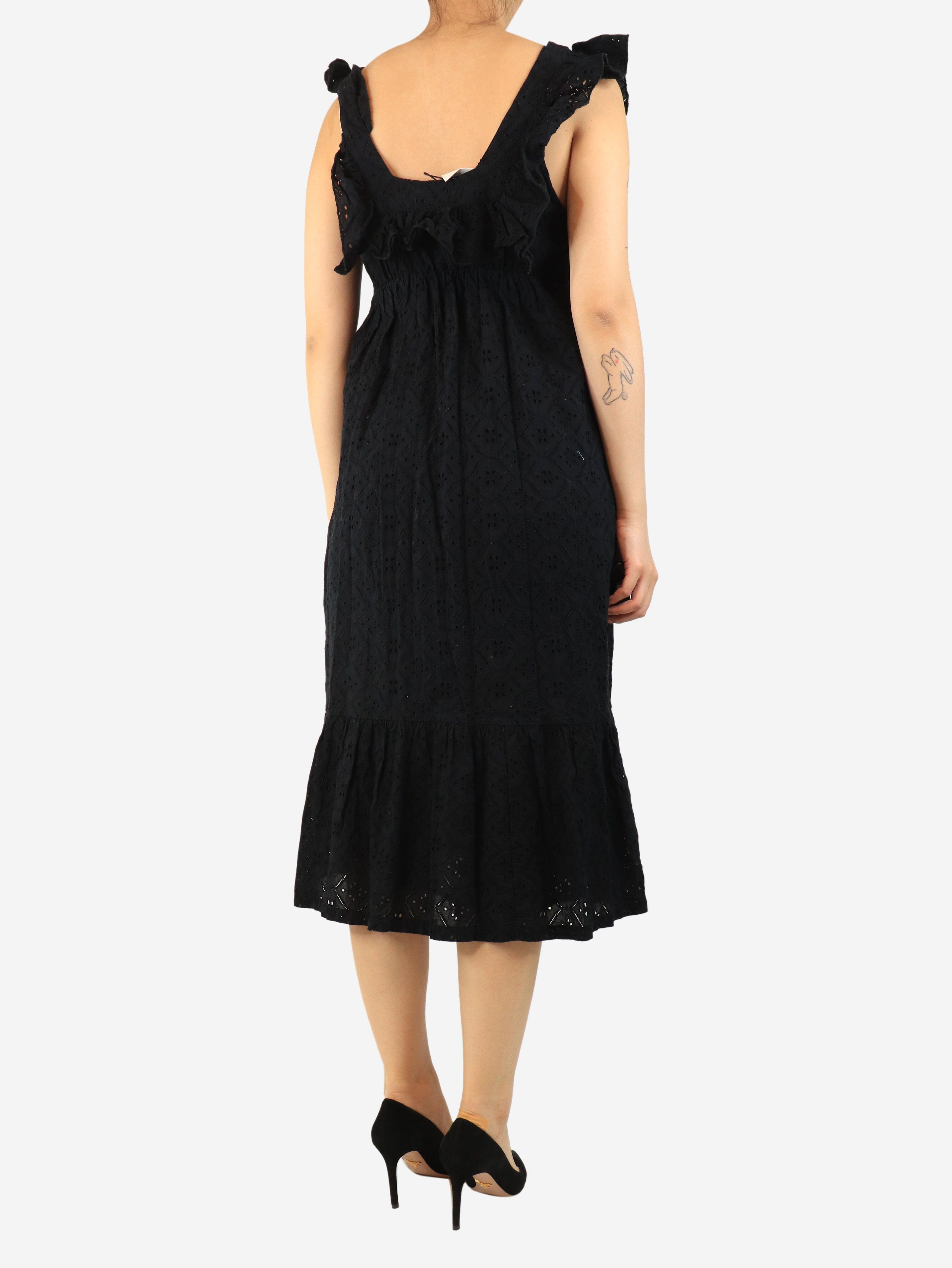 Black broderie midi dress - size M Dresses Ba&sh 