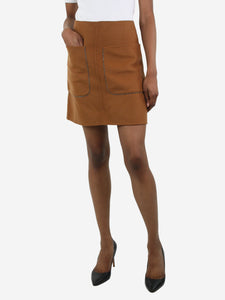 No.21 Brown wool blend pocket skirt - size IT 38