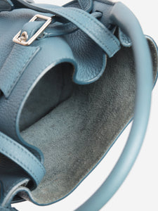 Celine Blue buckled bucket top handle bag - size