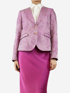 Etro Purple organza patterned blazer - size UK 12